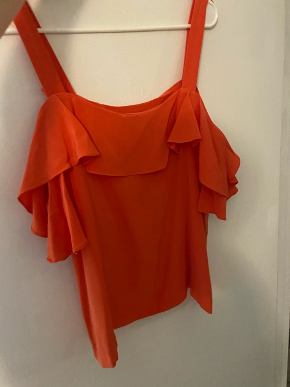 J. Crew Bright Orange Ruffle Cold-Shoulder Camisole - Picture 5 of 5